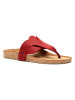 Comfortfusse Leder-Zehentrenner in Rot
