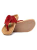 Comfortfusse Leder-Zehentrenner in Rot