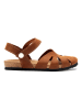 Comfortfusse Leren sandalen bruin
