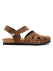 Comfortfusse Leren enkelsandalen zandkleurig