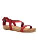 Comfortfusse Leren sandalen rood