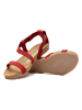 Comfortfusse Leder-Sandalen in Rot