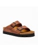 Comfortfusse Leren slippers "Troy" lichtbruin