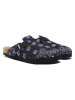 Comfortfusse Leder-Clogs "Folk Capri" in Dunkelblau
