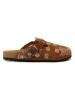 Comfortfusse Leren clogs "Folk Capri" lichtbruin