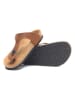 Comfortfusse Leren teenslippers bruin
