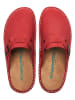 Comfortfusse Leder-Clogs in Rot