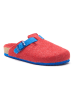 Comfortfusse Wollen pantoffels rood/blauw