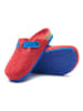 Comfortfusse Wollen pantoffels rood/blauw