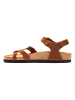 Comfortfusse Leren teensandalen lichtbruin