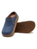 Comfortfusse Leder-Clogs in Dunkelblau