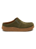 Comfortfusse Leren clogs kaki