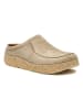 Comfortfusse Leren clogs beige