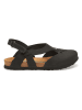 Comfortfusse Leder-Halbsandalen in Anthrazit
