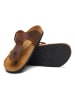 Comfortfusse Leren teenslippers bruin