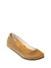 Comfortfusse Leder-Ballerinas in Hellbraun