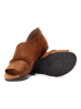Comfortfusse Leren sandalen bruin
