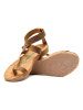 Comfortfusse Leren teensandalen lichtbruin