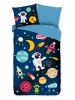 Pure Microvezel beddengoedset "Planets" donkerblauw/lichtblauw
