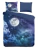 Pure Komplet pościeli "Universe" w kolorze granatowym z mikrofibry