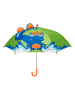 Playshoes Regenschirm in Grün/ Blau