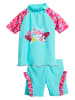 Playshoes 2-delige zwemoutfit "Flamingo" turquoise