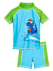 Playshoes 2-delige zwemoutfit "Dino" turquoise/groen
