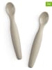 Sebra 2er-Set: Silikon-Esslernlöffel in Beige - je (L)16 cm