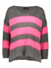 miss goodlife Kasjmieren trui "Stripes" donkergrijs/lichtroze