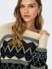 ONLY Pullover in Beige/ Schwarz