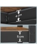 Songmics Standregal in Braun/ Schwarz - (B)90 x (H)180 x (T)40 cm