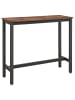 Songmics Bartisch in Braun/ Schwarz - (B)120 x (H)100 x (T)40 cm