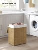 Songmics Wäschekorb in Hellbraun/ Weiß - (B)46 x (H)60 x (T)33 cm