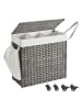 Songmics Wäschekorb in Grau/ Weiß - (B)66 x (H)66 x (T)33 cm