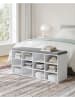 Songmics Ławka w kolorze biało-szarym na buty - 104 x 48 x 30 cm