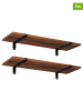 Songmics 2er-Set: Wandregale in Braun/ Schwarz - (B)60 x (H)7 x (T)20 cm