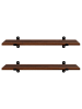 Songmics 2er-Set: Wandregale in Braun/ Schwarz - (B)60 x (H)7 x (T)20 cm