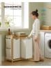 Songmics Wäschekorb in Creme/ Hellbraun - (B)63 x (H)78 x (T)33 cm