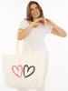 Zwillingsherz Shopper in Creme - (B)46 x (H)36 cm