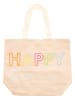 Zwillingsherz Shopper "Happy" in Beige - (B)36 x (H)46 cm