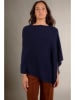 Perfect Cashmere Kaszmirowe ponczo "Georgia" w kolorze granatowym