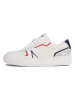 Lacoste Leder-Sneakers in Weiß/ Dunkelblau/ Rot