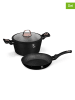 Berlinger Haus 3-delige pannenset "Black Rose Collection" zwart