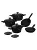 Berlinger Haus 10-delige kookgereiset "Matte Black Collection" zwart
