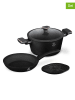 Berlinger Haus 4-delige pannenset "Black-Rose gold Collection" zwart