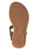 POM POM Leder-Sandalen in Braun/ Gold