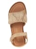 POM POM Leder-Sandalen in Beige