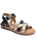 bisgaard Leder-Sandalen in Gold/ Dunkelblau