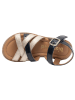 bisgaard Leder-Sandalen in Gold/ Dunkelblau