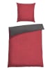 Schiesser Feinbiber-Bettwäsche-Set  in Rot/ Anthrazit